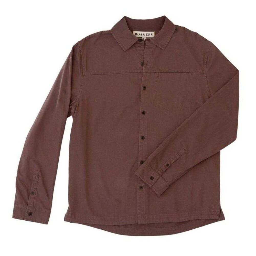 Roamers Mens Chest Pocket Long-Sleeved Shirt / Mauve